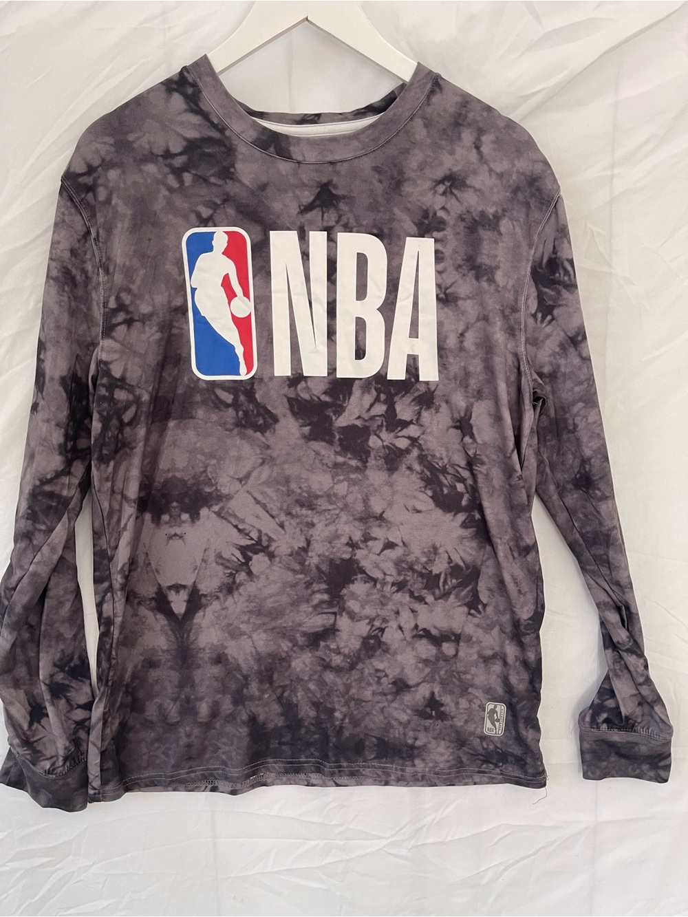 NBA Gray & Black Tie-Dye Long Sleeve Tee